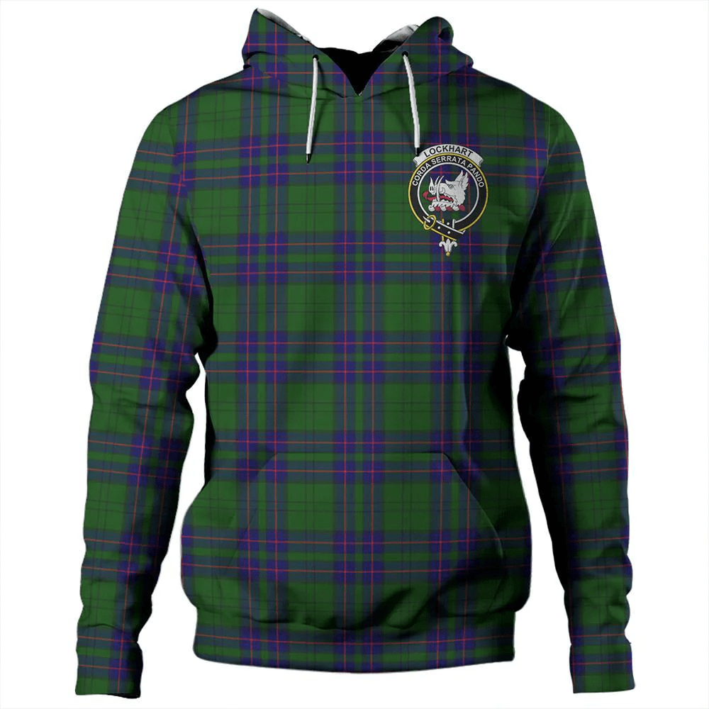 Clan Lockhart Tartan Hoodie Crest NMQH5KAS-1 Lockhart Tartan Hoodies   