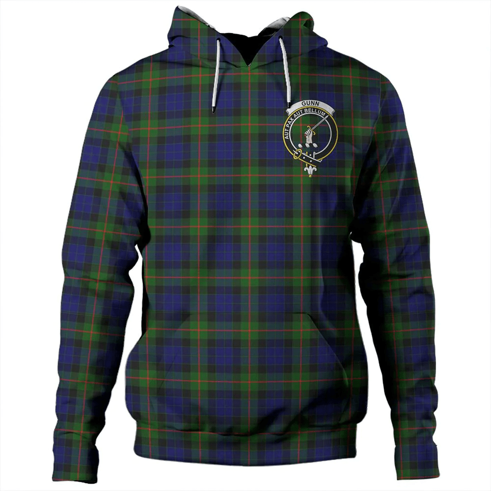 Clan Gunn Modern Tartan Hoodie Crest YPIDBUUK-1 Gunn Modern Tartan Hoodies   