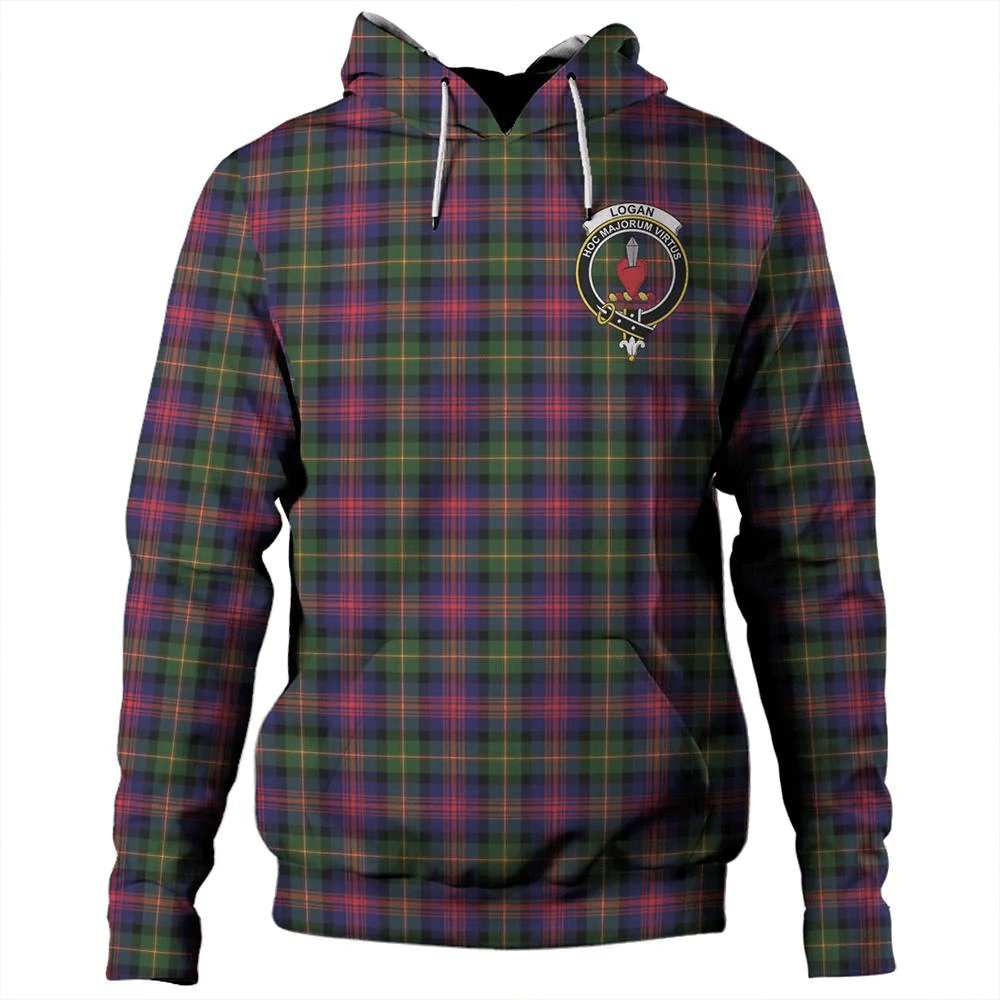 Clan Logan Modern Tartan Hoodie Crest LF4ICKVR-1 Logan Modern Tartan Hoodies   