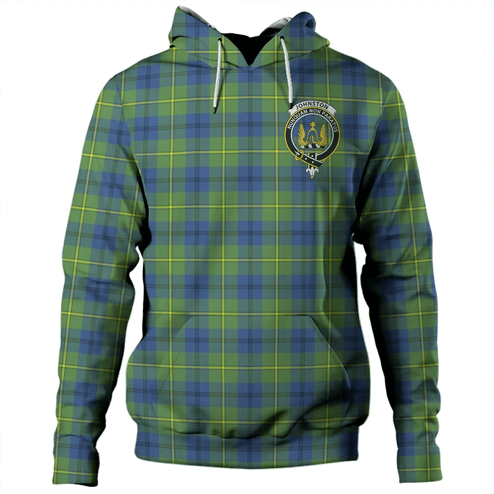 Clan Johnston Ancient Tartan Hoodie Crest 3FHGEEHA-1 Johnston Ancient Tartan Hoodies   