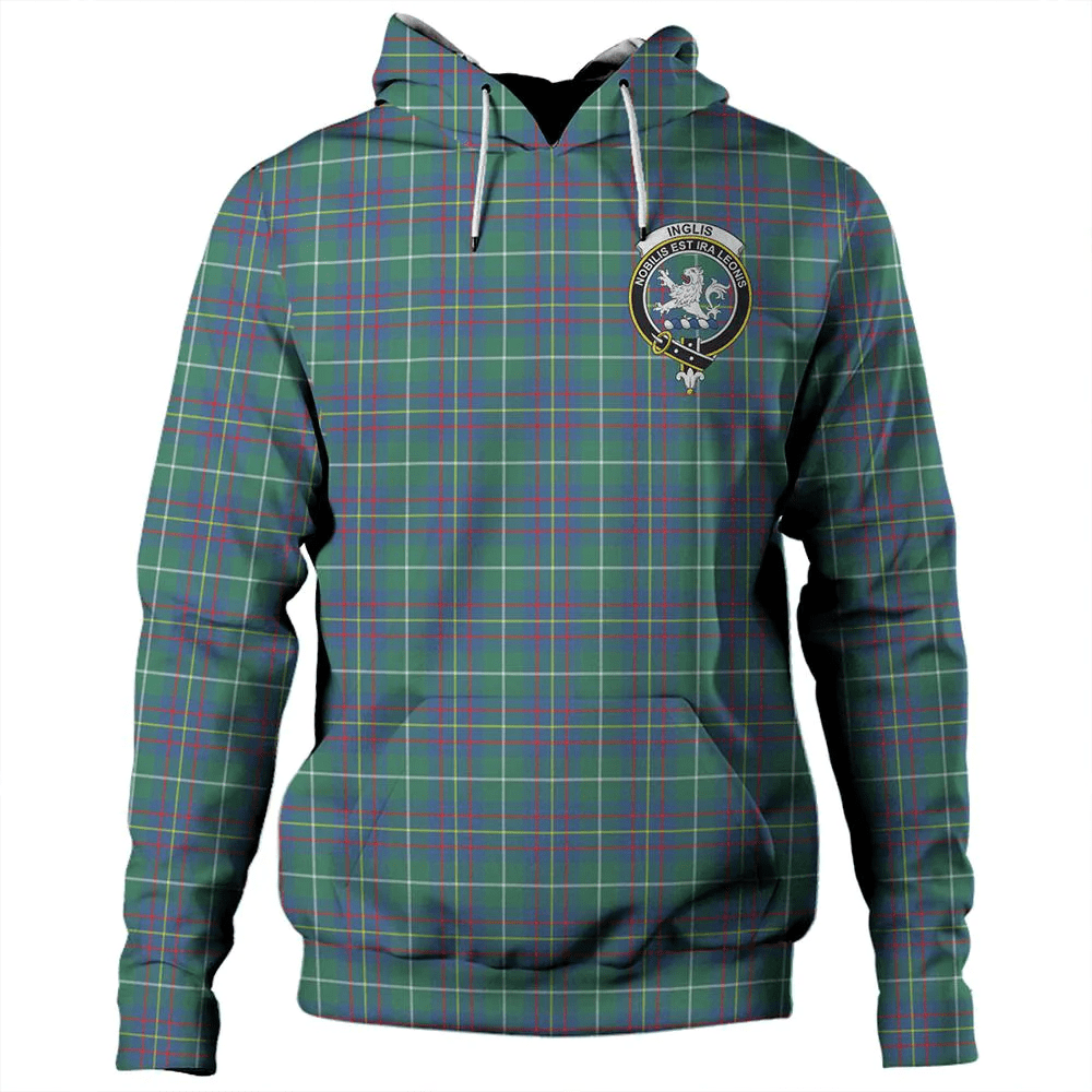 Clan Inglis Ancient Tartan Hoodie Crest OWTXBBJ8-1 Inglis Ancient Tartan Hoodies   