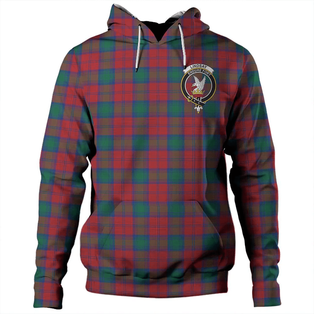 Clan Lindsay Modern Tartan Hoodie Crest BCXCIR2X-1 Lindsay Modern Tartan Hoodies   