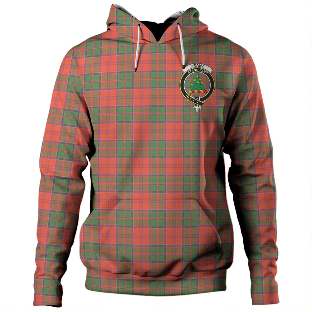 Clan Grant Ancient Tartan Hoodie Crest FJWWWJZJ-1 Grant Ancient Tartan Hoodies   