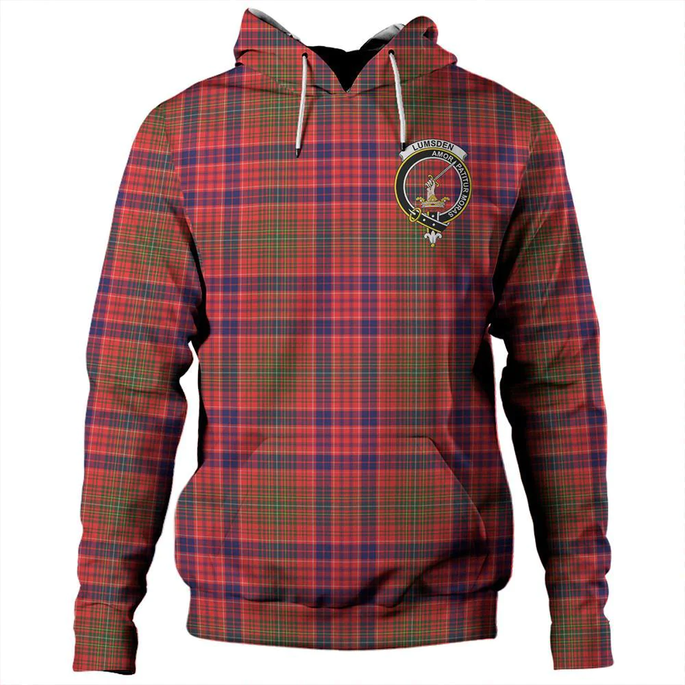 Clan Lumsden Modern Tartan Hoodie Crest FJFTSCPP-1 Lumsden Modern Tartan Hoodies   