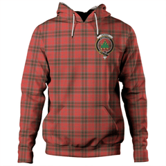 Clan Grant Weathered Tartan Hoodie Crest PUIFTC0P-1 Grant Weathered Tartan Hoodies   