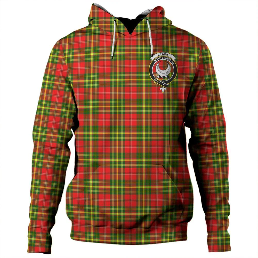 Clan Leask Tartan Hoodie Crest YYL5ZB17-1 Leask Tartan Hoodies   