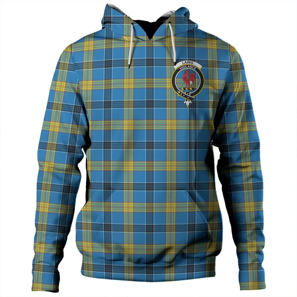 Clan Laing Tartan Hoodie Crest XIXSSRW3-1 Laing Tartan Hoodies   