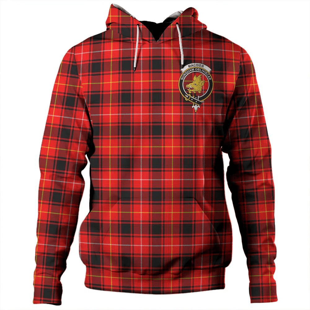 Clan MacIver Modern Tartan Hoodie Crest WWXG0IOJ-1 MacIver Modern Tartan Hoodies   