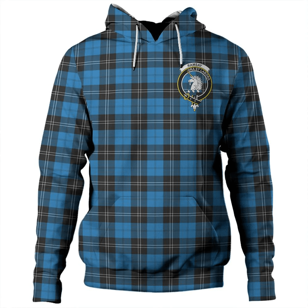 Clan Ramsay Blue Ancient Tartan Hoodie Crest NN2DJEIH-1 Ramsay Blue Ancient Tartan Hoodies   