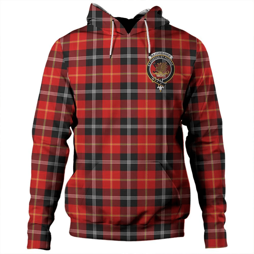 Clan Marjoribanks Tartan Hoodie Crest AXUDSHUW-1 Marjoribanks Tartan Hoodies   