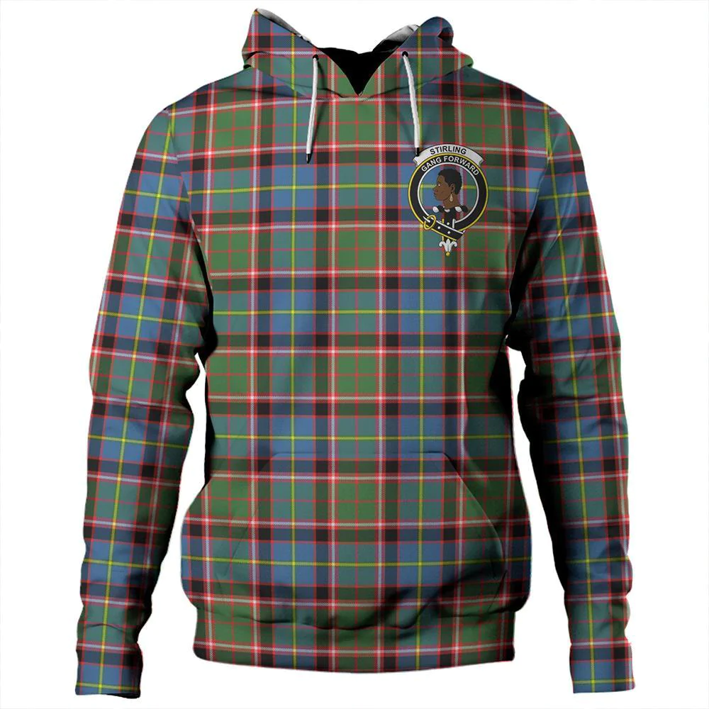 Clan Stirling & Bannockburn District Tartan Hoodie Crest KWLNJBRI-1 Stirling & Bannockburn District Tartan Hoodies   