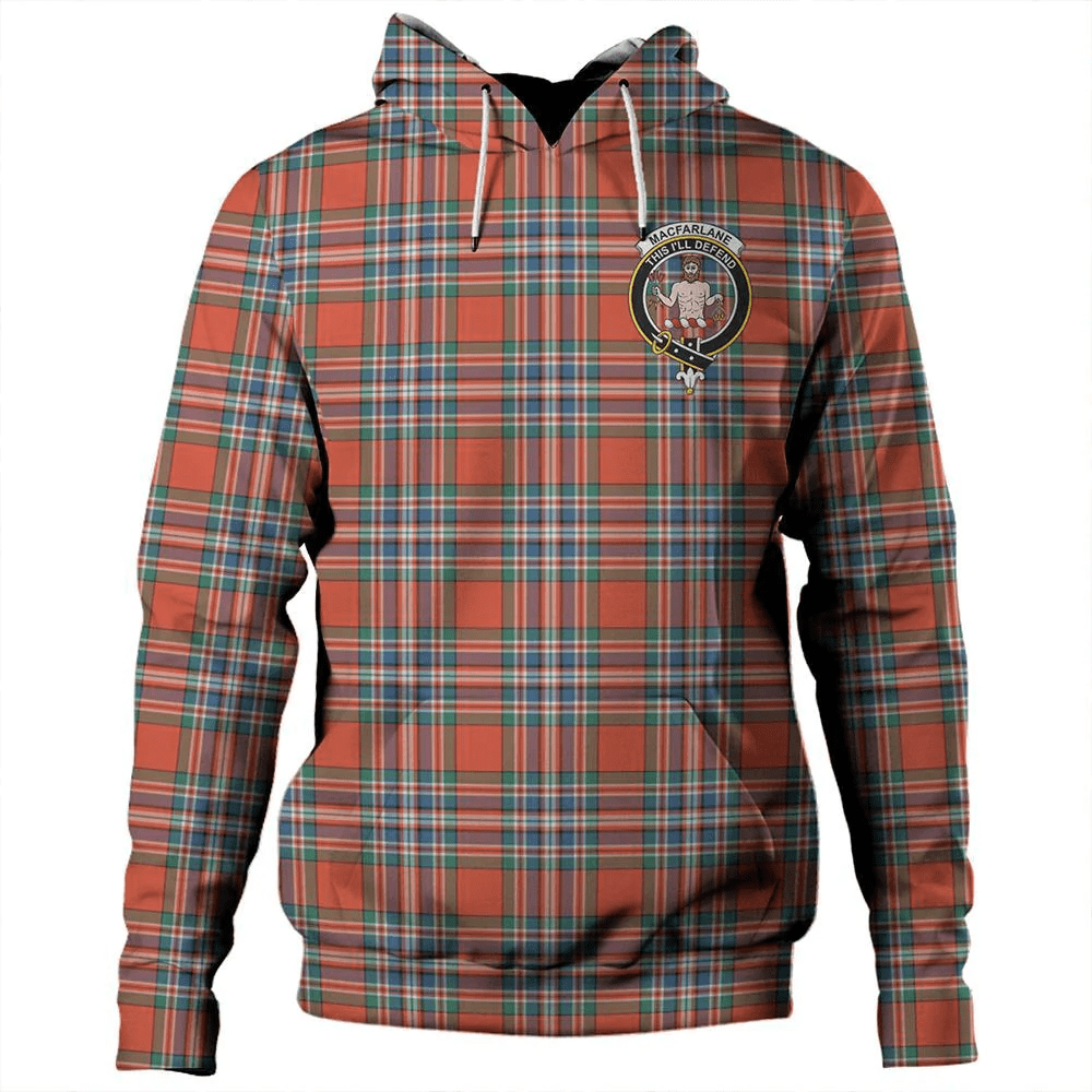 Clan MacFarlane Ancient Tartan Hoodie Crest IDCEACSZ-1 MacFarlane Ancient Tartan Hoodies   