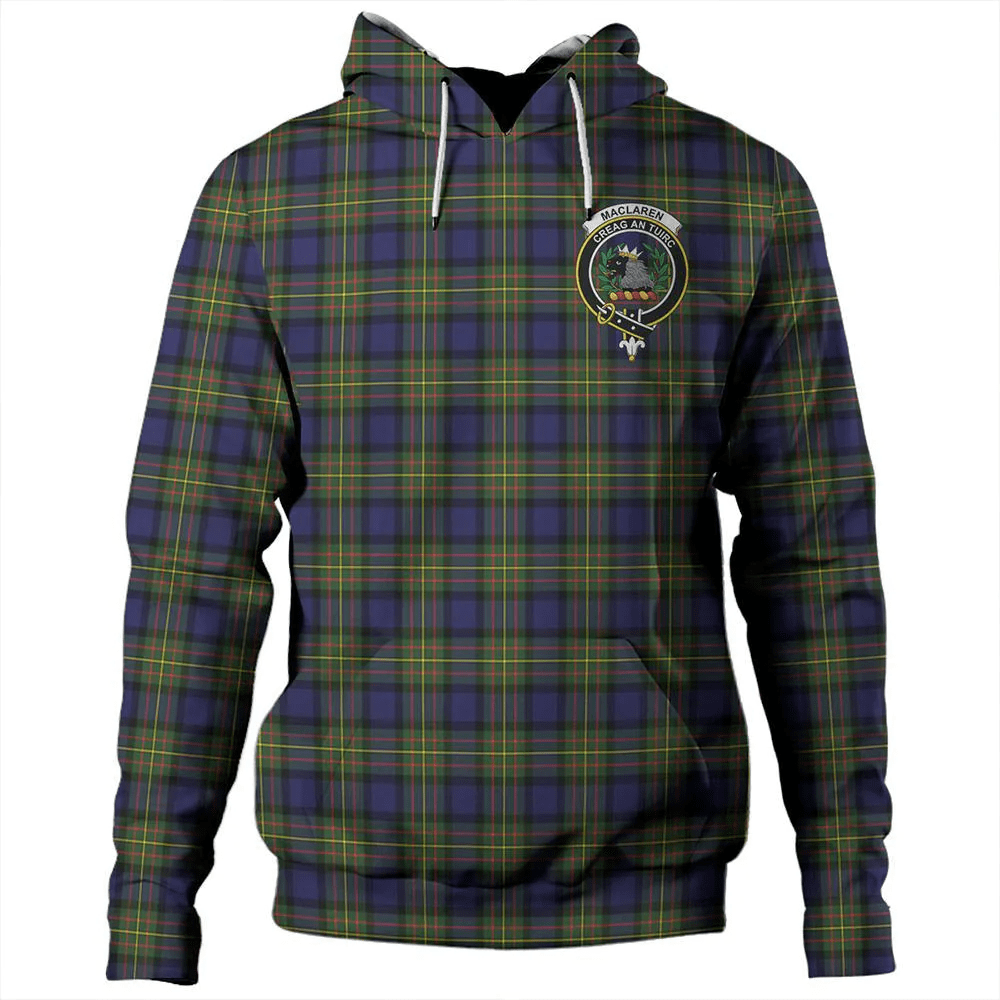 Clan MacLaren Modern Tartan Hoodie Crest RDOLQMSZ-1 MacLaren Modern Tartan Hoodies   