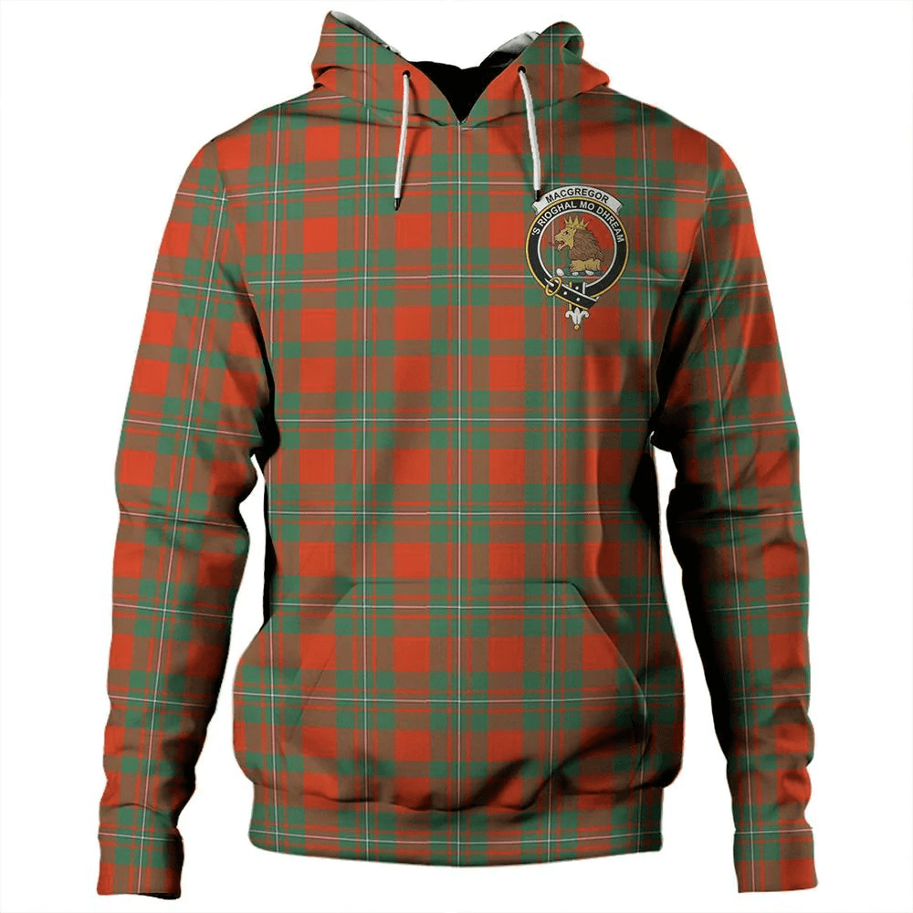 Clan MacGregor Ancient Tartan Hoodie Crest PBPGKGRF-1 MacGregor Ancient Tartan Hoodies   