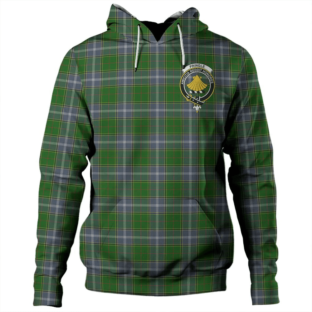 Clan Pringle Tartan Hoodie Crest VLO6GV04-1 Pringle Tartan Hoodies   