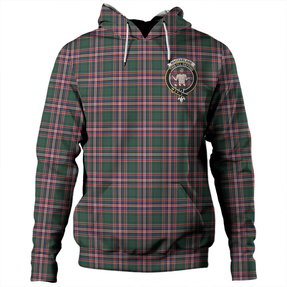 Clan MacFarlane Hunting Modern Tartan Hoodie Crest MHPKLCKG-1 MacFarlane Hunting Modern Tartan Hoodies   