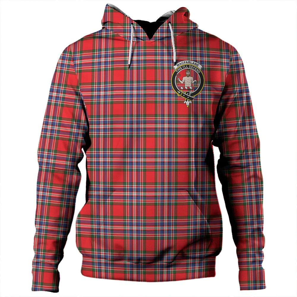 Clan MacFarlane Modern Tartan Hoodie Crest H5CCFG9D-1 MacFarlane Modern Tartan Hoodies   