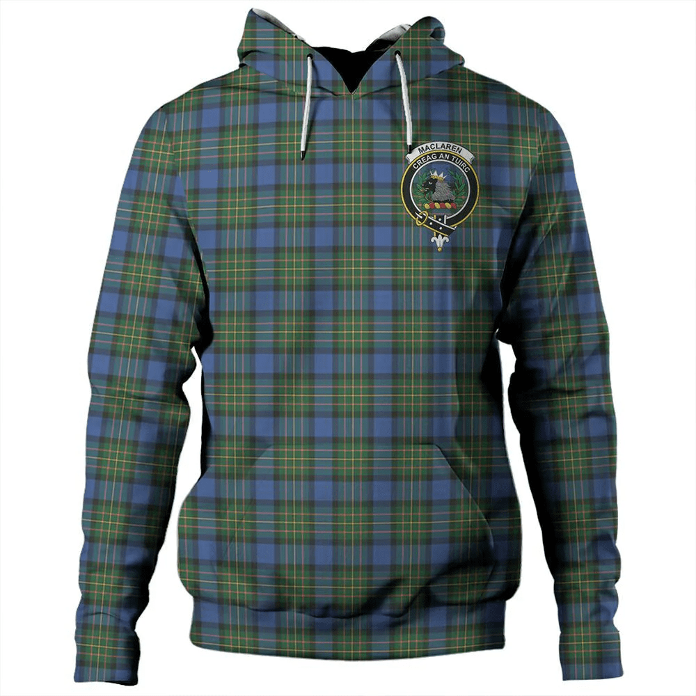 Clan MacLaren Ancient Tartan Hoodie Crest UUMVN6TA-1 MacLaren Ancient Tartan Hoodies   