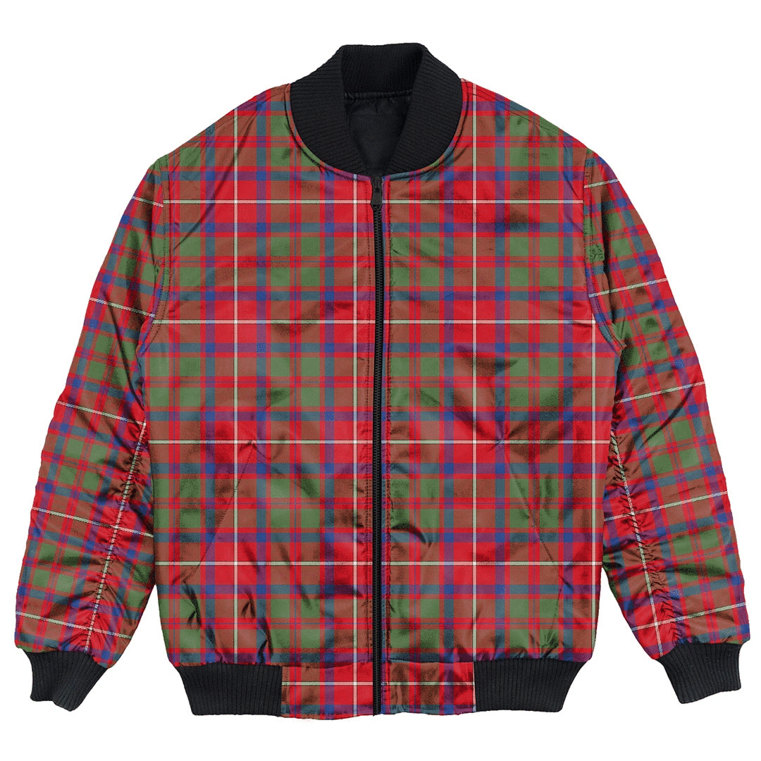 Clan Shaw Red Modern Tartan Bomber Jacket CS13 Shaw Red Modern Tartan Tartan Bomber Jacket   