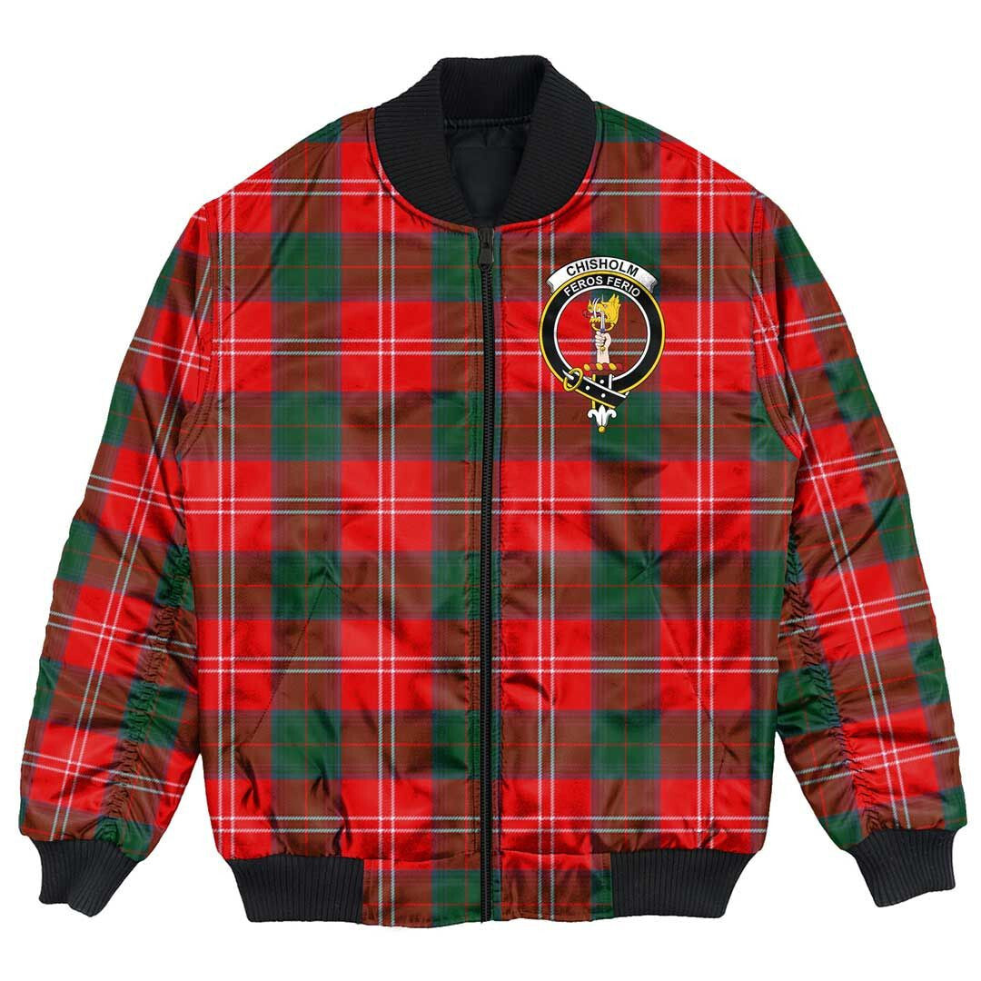 Clan Chisholm Modern Tartan Crest Bomber Jacket FF83 Chisholm Modern Tartan Tartan Bomber Jacket   