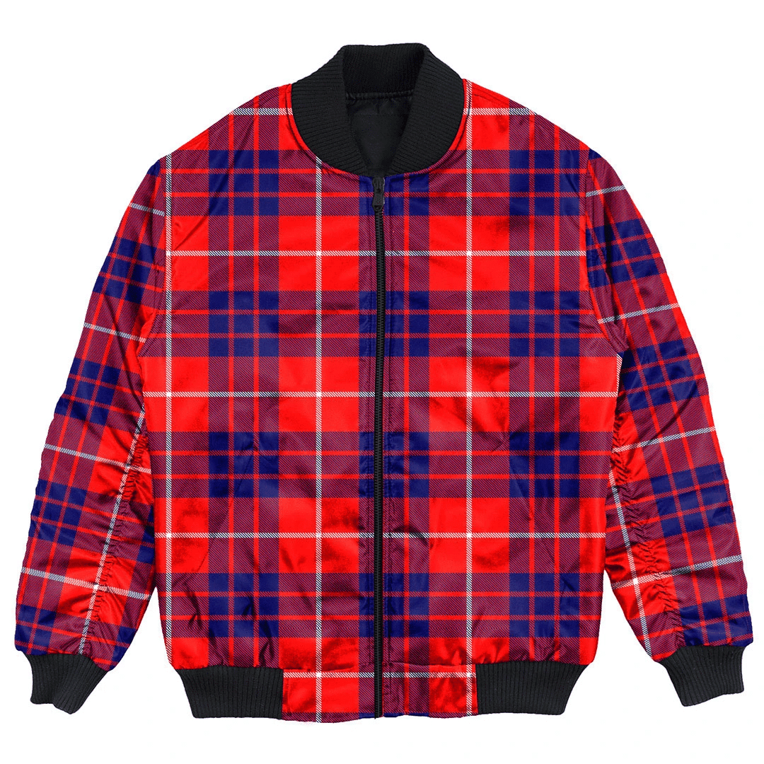 Clan Hamilton Modern Tartan Bomber Jacket QD84 Hamilton Modern Tartan Tartan Bomber Jacket   