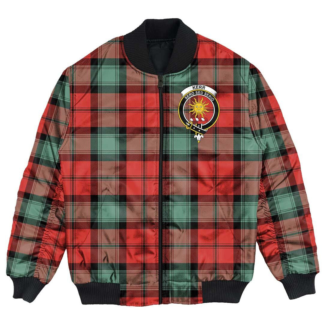 Clan Kerr Ancient Tartan Crest Bomber Jacket CX52 Kerr Ancient Tartan Tartan Bomber Jacket   