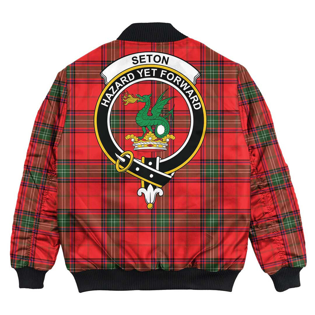 Clan Seton Modern Tartan Crest Bomber Jacket TU81 Seton Modern Tartan Tartan Bomber Jacket   