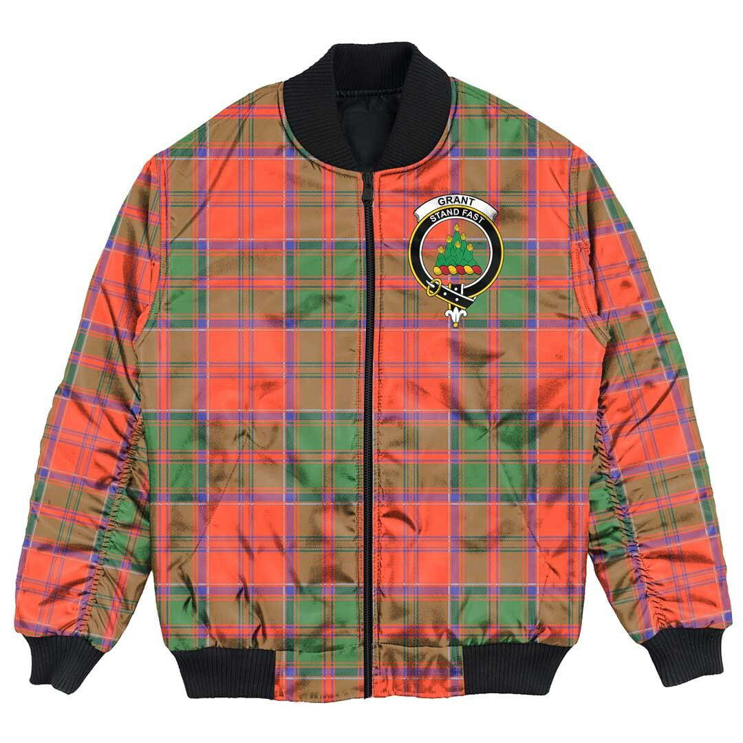 Clan Grant Ancient Tartan Crest Bomber Jacket ZB50 Grant Ancient Tartan Tartan Bomber Jacket   