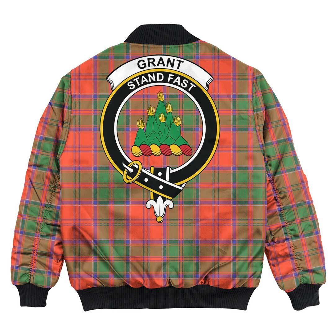 Clan Grant Ancient Tartan Crest Bomber Jacket ZB50 Grant Ancient Tartan Tartan Bomber Jacket   