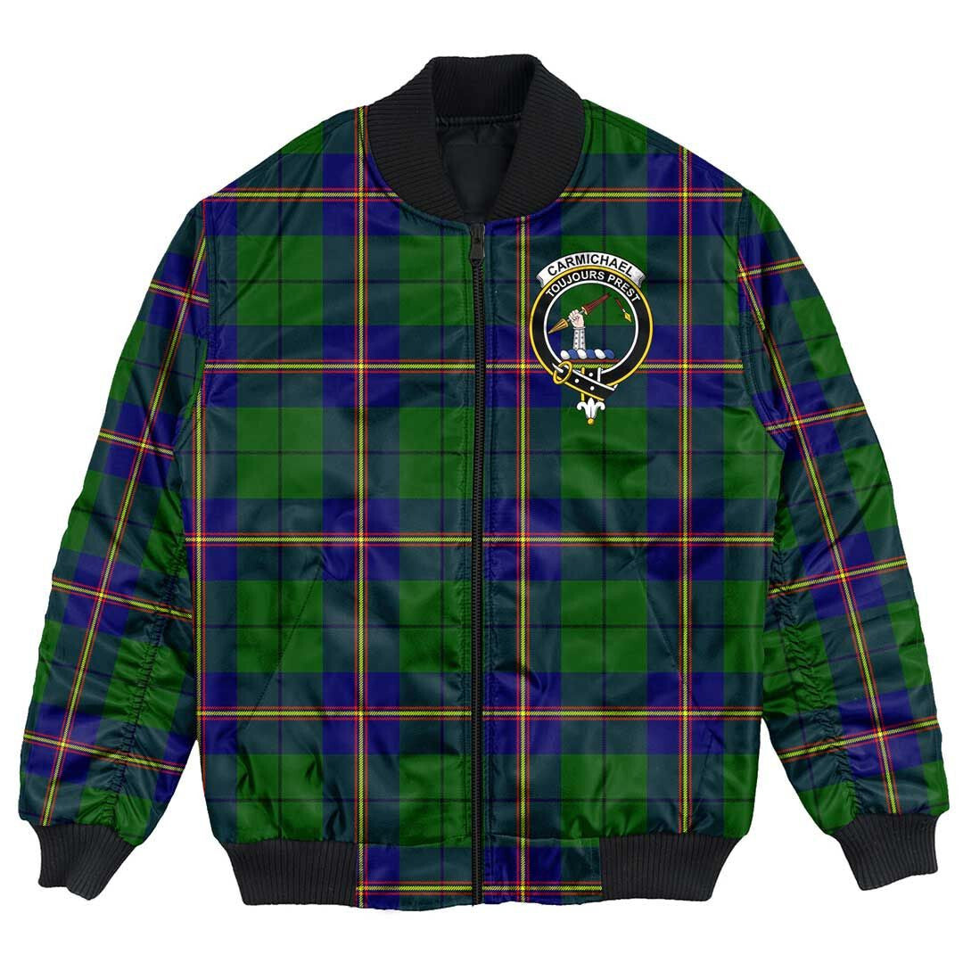 Clan Carmichael Modern Tartan Crest Bomber Jacket XU89 Carmichael Modern Tartan Tartan Bomber Jacket   