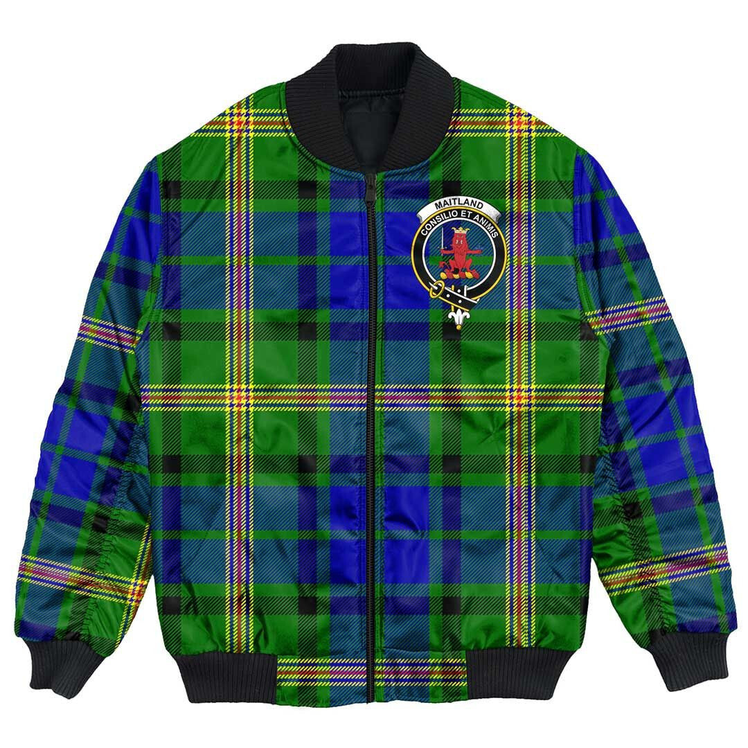 Clan Maitland Tartan Crest Bomber Jacket LK54 Maitland Tartan Tartan Bomber Jacket   