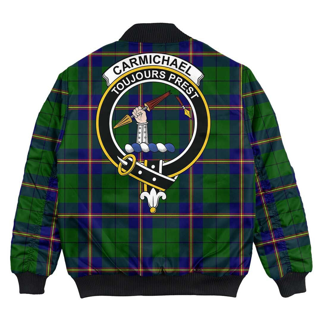 Clan Carmichael Modern Tartan Crest Bomber Jacket XU89 Carmichael Modern Tartan Tartan Bomber Jacket   