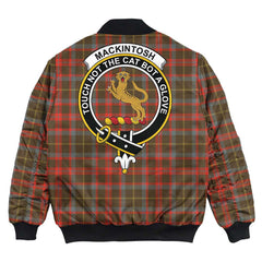 Clan MacKintosh Hunting Weathered Tartan Crest Bomber Jacket WX71 MacKintosh Hunting Weathered Tartan Tartan Bomber Jacket   