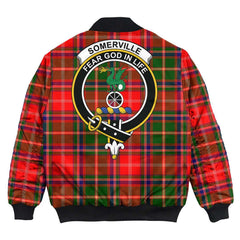 Clan Somerville Modern Tartan Crest Bomber Jacket ZY75 Somerville Modern Tartan Tartan Bomber Jacket   