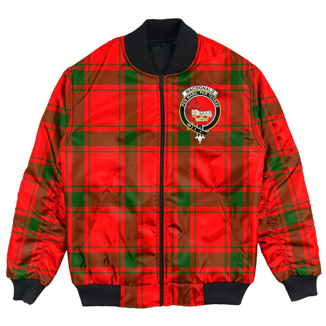 Clan MacDonald of Sleat Tartan Crest Bomber Jacket EP79 MacDonald of Sleat Tartan Tartan Bomber Jacket   