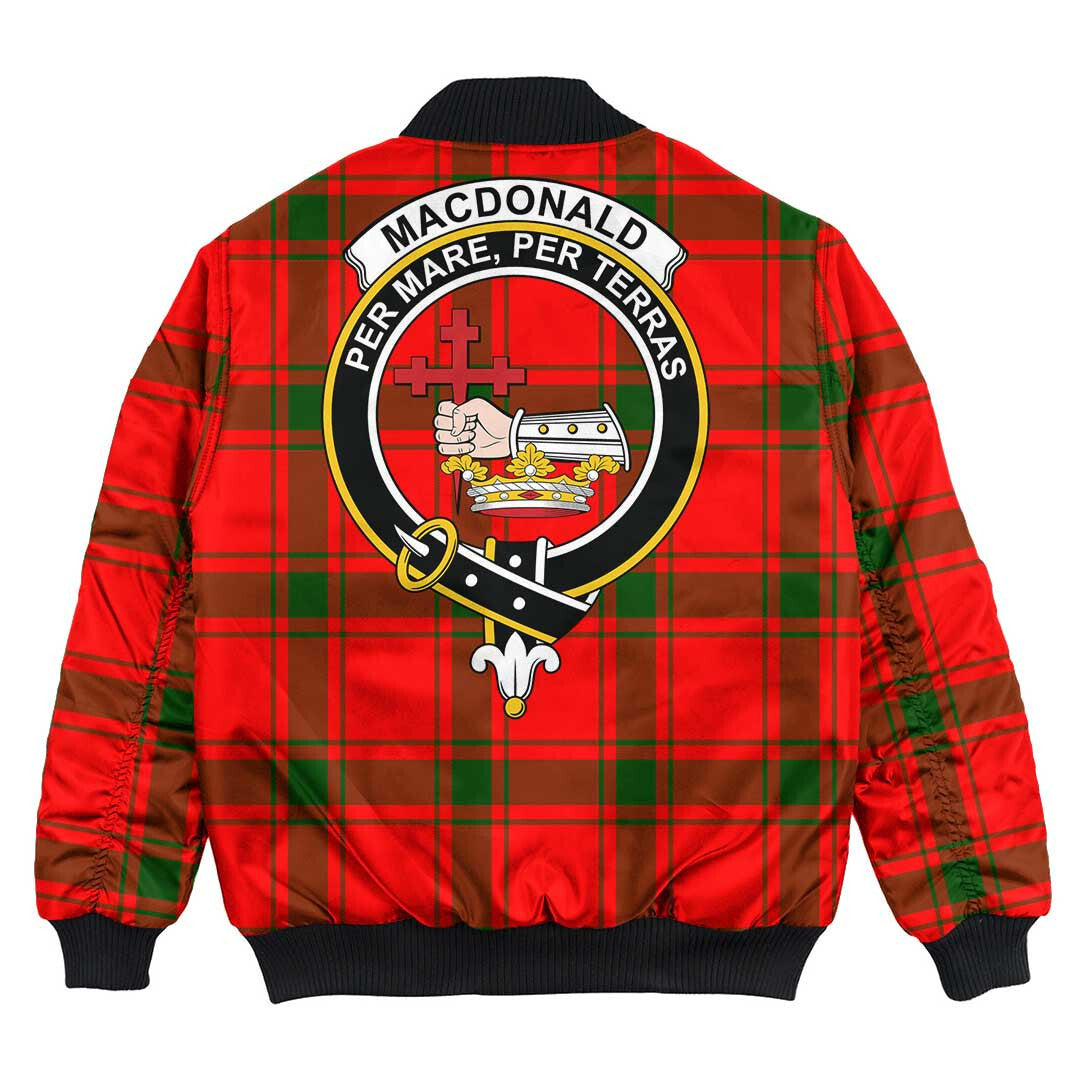 Clan MacDonald of Sleat Tartan Crest Bomber Jacket EP79 MacDonald of Sleat Tartan Tartan Bomber Jacket   