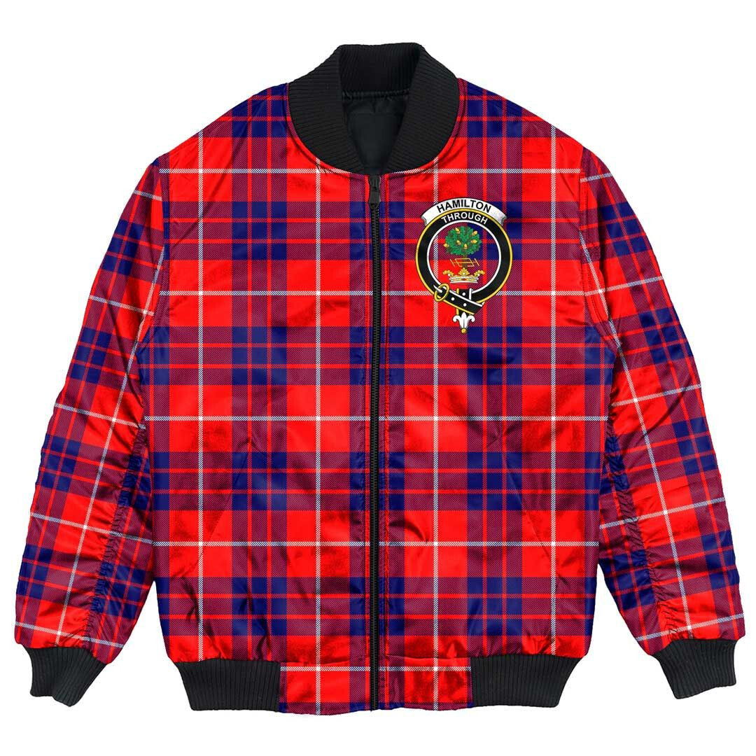 Clan Hamilton Modern Tartan Crest Bomber Jacket AC82 Hamilton Modern Tartan Tartan Bomber Jacket   