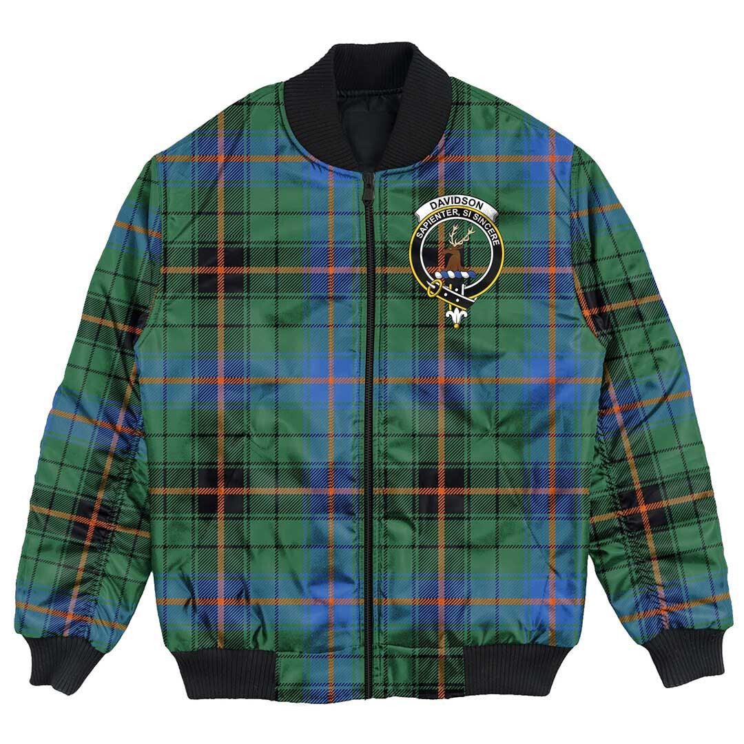 Clan Davidson Ancient Tartan Crest Bomber Jacket ZA53 Davidson Ancient Tartan Tartan Bomber Jacket   