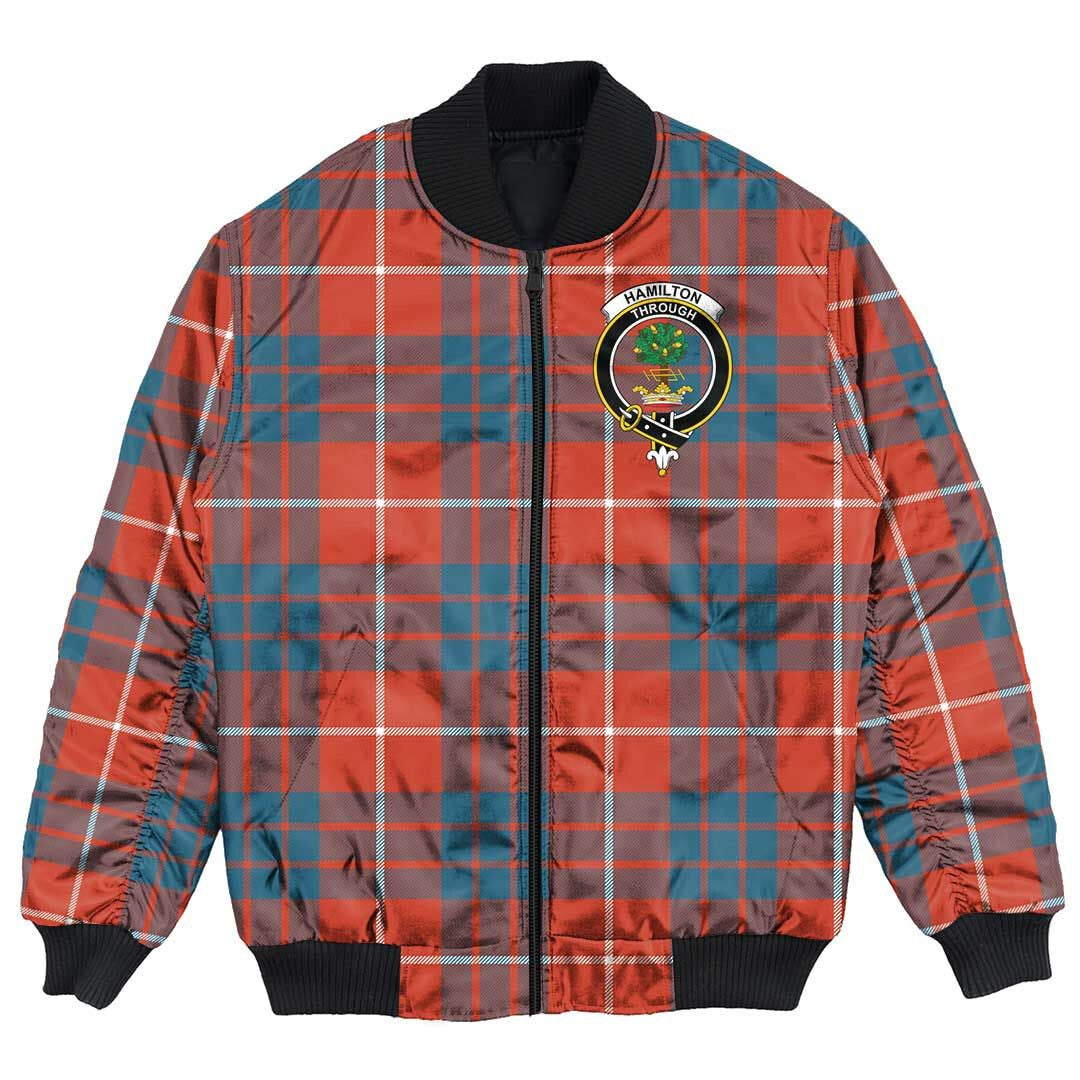 Clan Hamilton Ancient Tartan Crest Bomber Jacket IT53 Hamilton Ancient Tartan Tartan Bomber Jacket   