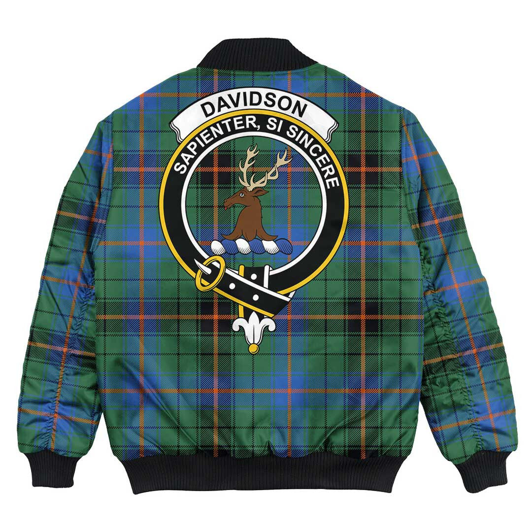 Clan Davidson Ancient Tartan Crest Bomber Jacket ZA53 Davidson Ancient Tartan Tartan Bomber Jacket   