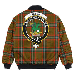 Clan Seton Hunting Modern Tartan Crest Bomber Jacket GV11 Seton Hunting Modern Tartan Tartan Bomber Jacket   