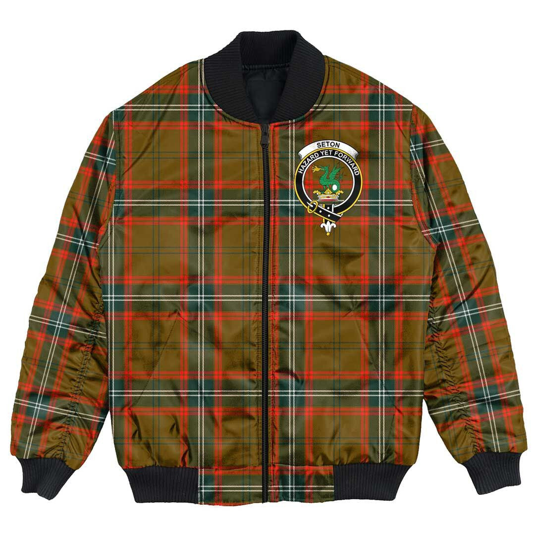 Clan Seton Hunting Modern Tartan Crest Bomber Jacket GV11 Seton Hunting Modern Tartan Tartan Bomber Jacket   