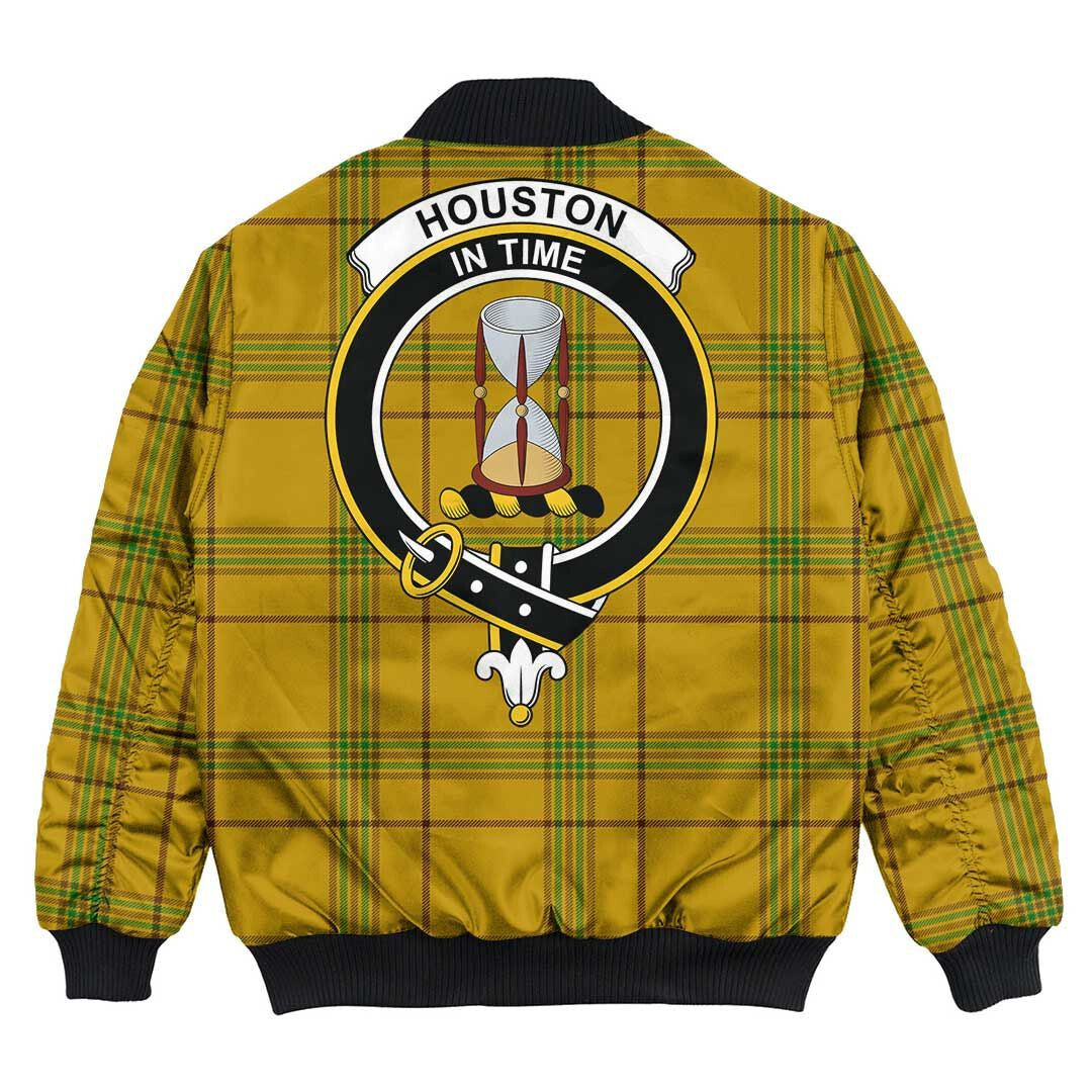 Clan Houston Tartan Crest Bomber Jacket JY64 Houston Tartan Tartan Bomber Jacket   