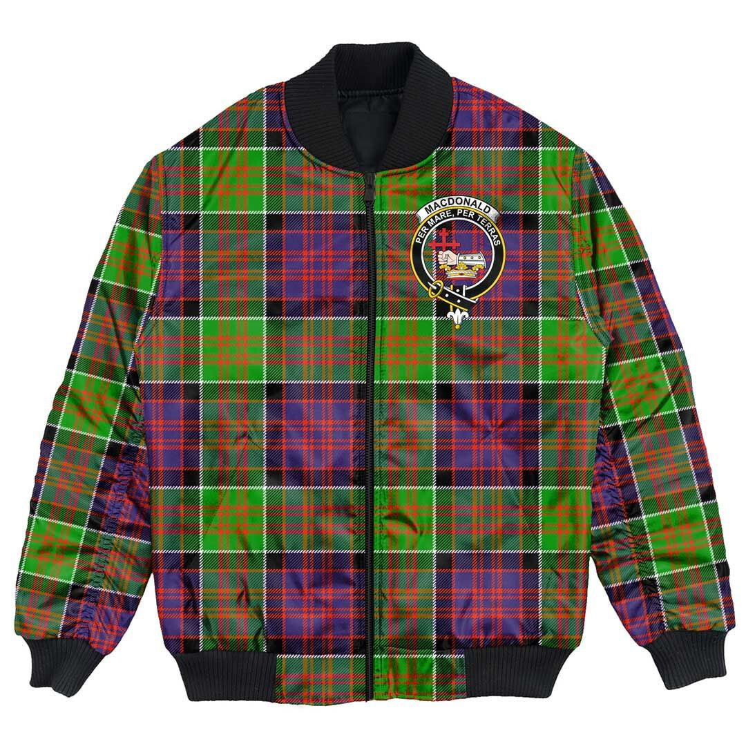 Clan MacDonald of Clanranald Tartan Crest Bomber Jacket TU17 MacDonald of Clanranald Tartan Tartan Bomber Jacket   