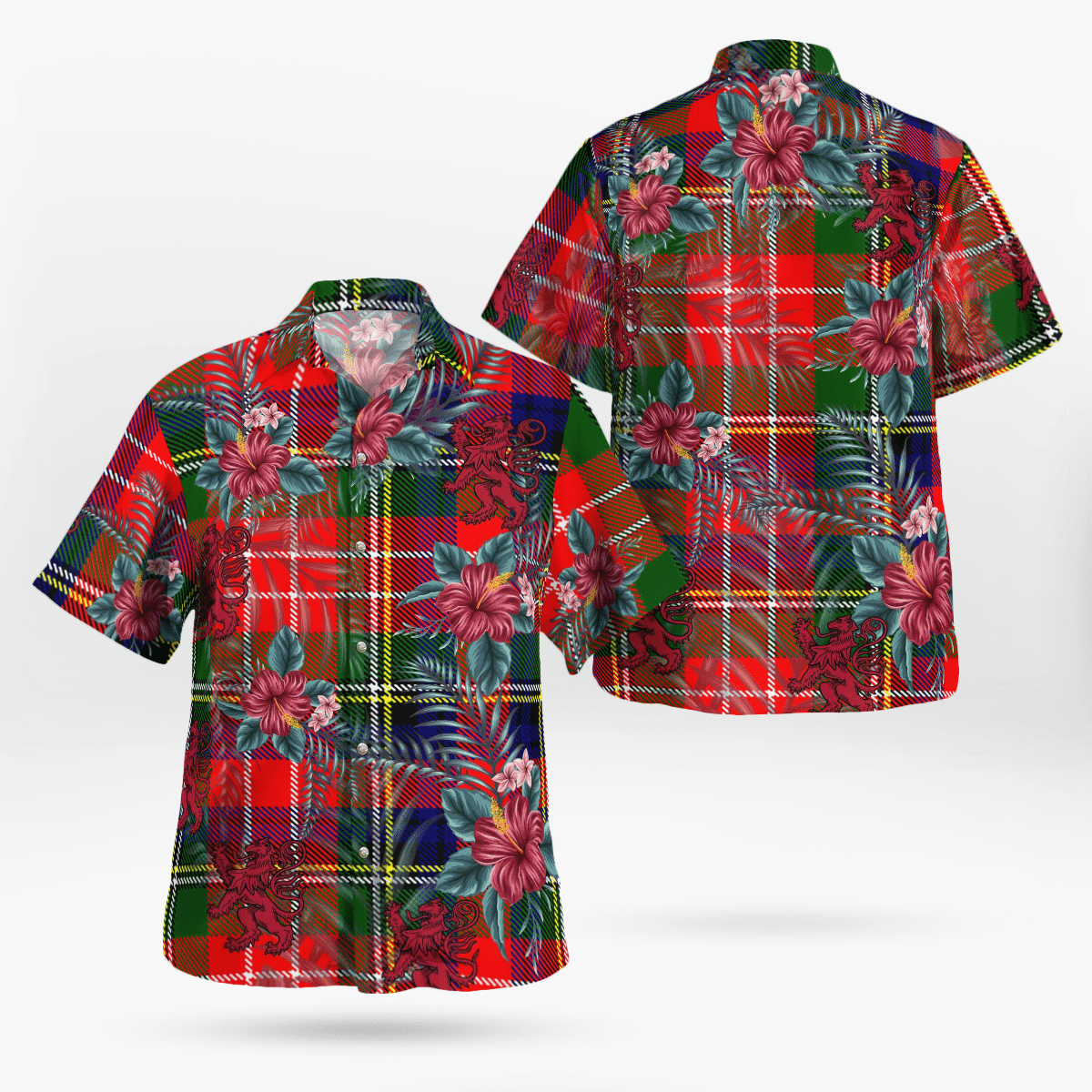 Clan Christie Tartan Scottish Lion Hawaiian Shirt UA52 Christie Tartan Tartan Hawaii Shirt   