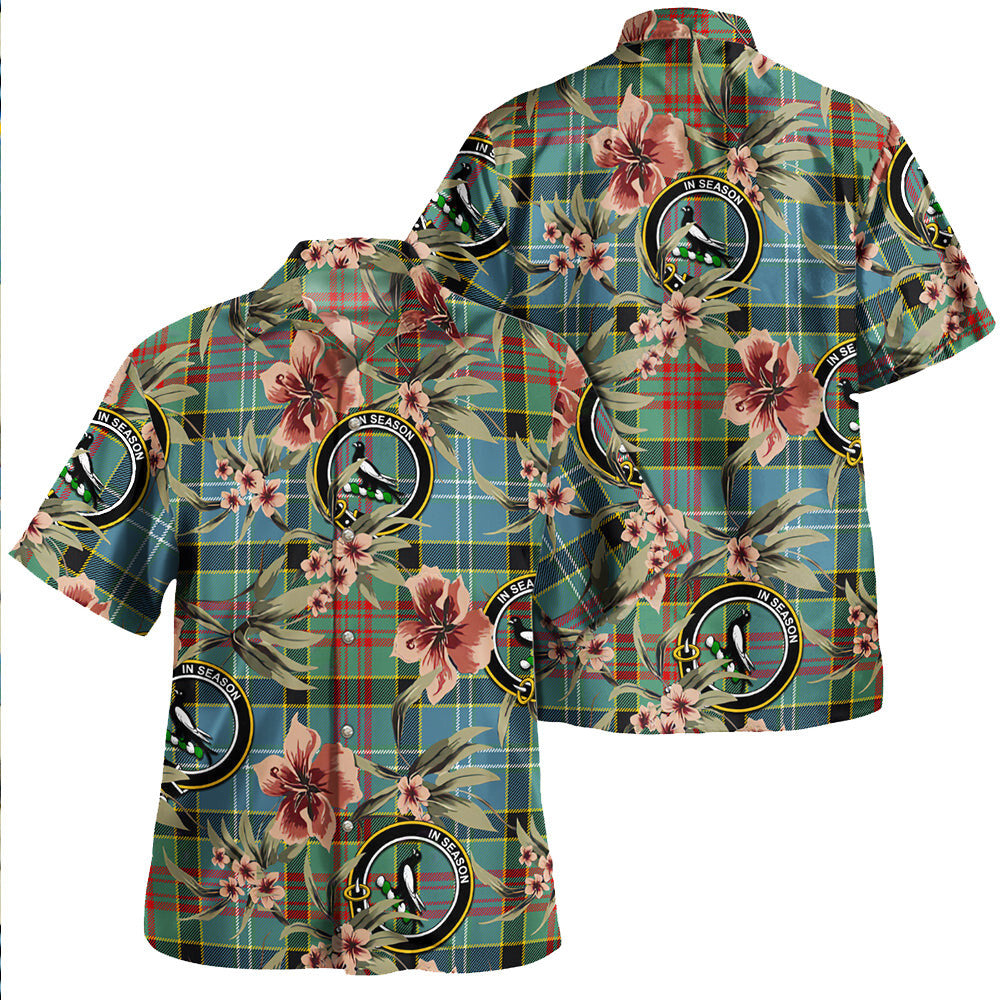 Clan Walkinshaw Tartan Crest Badge Aloha Hawaiian Shirt Tropical Old Style XQ38 Walkinshaw Tartan Tartan Today   