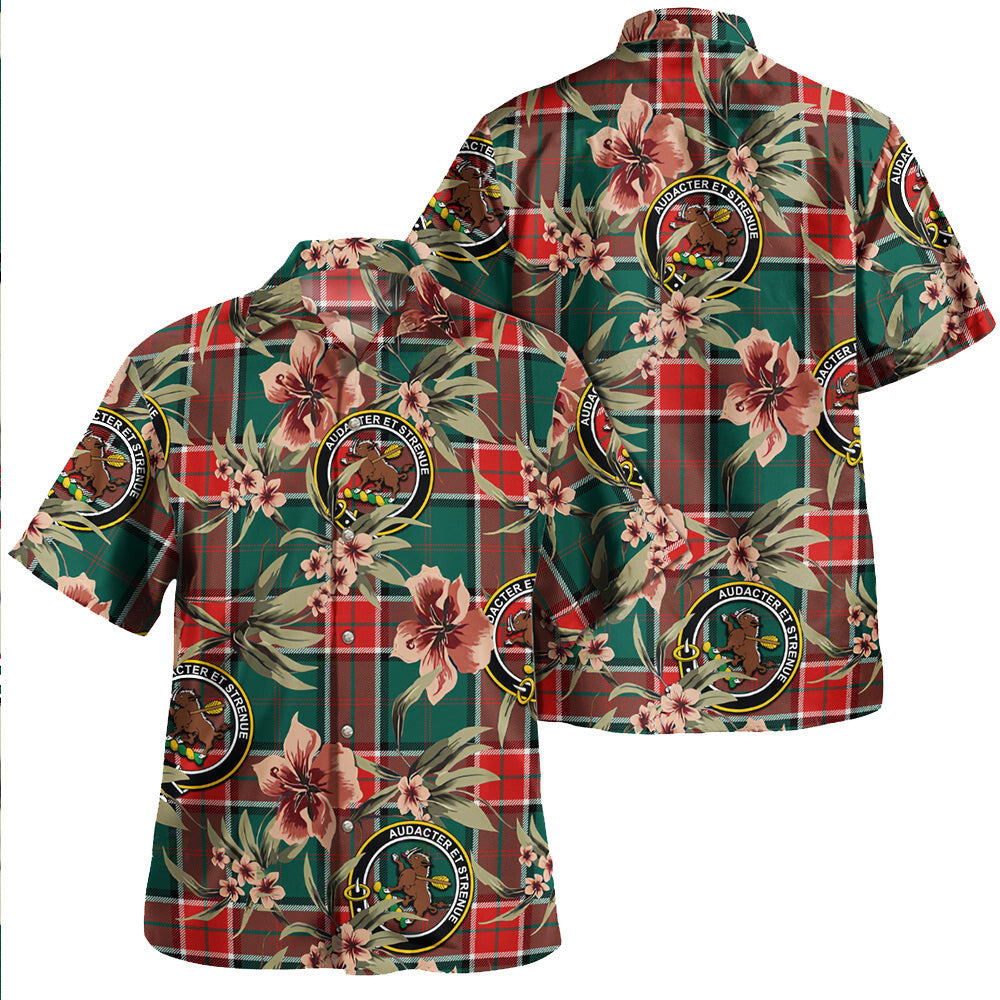 Clan Pollock Modern Tartan Crest Badge Aloha Hawaiian Shirt Tropical Old Style GP51 Pollock Modern Tartan Tartan Today   