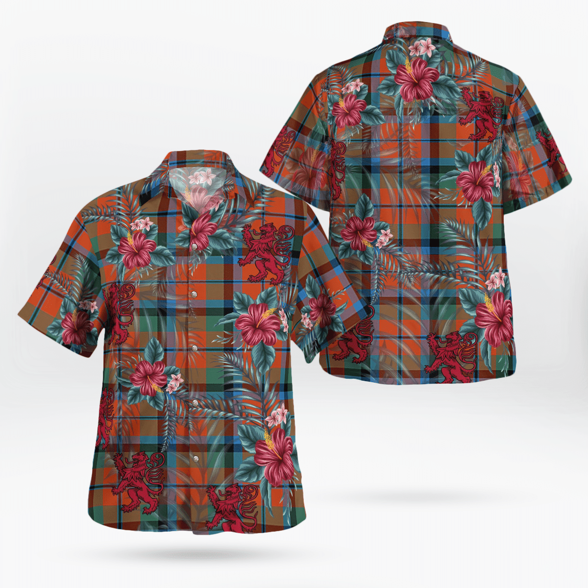 Clan MacNaughton Ancient Tartan Scottish Lion Hawaiian Shirt RQ46 MacNaughton Ancient Tartan Tartan Hawaii Shirt   