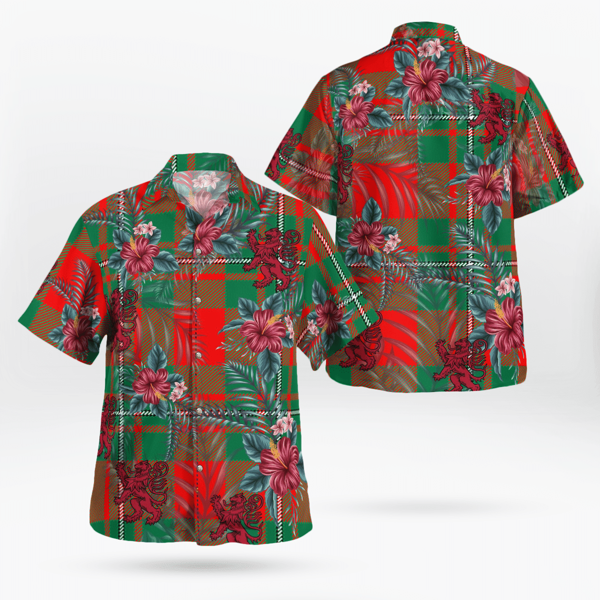 Clan MacCorquodale Tartan Scottish Lion Hawaiian Shirt JU47 MacCorquodale Tartan Tartan Hawaii Shirt   