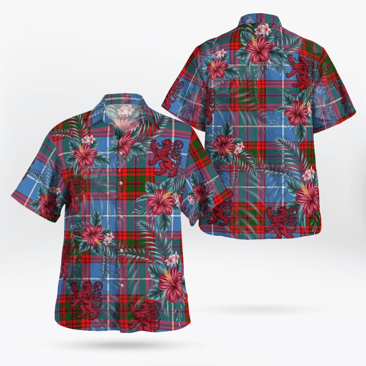 Clan Pennycook (Edinburgh) Tartan Scottish Lion Hawaiian Shirt NG72 Pennycook (Edinburgh) Tartan Tartan Hawaii Shirt   